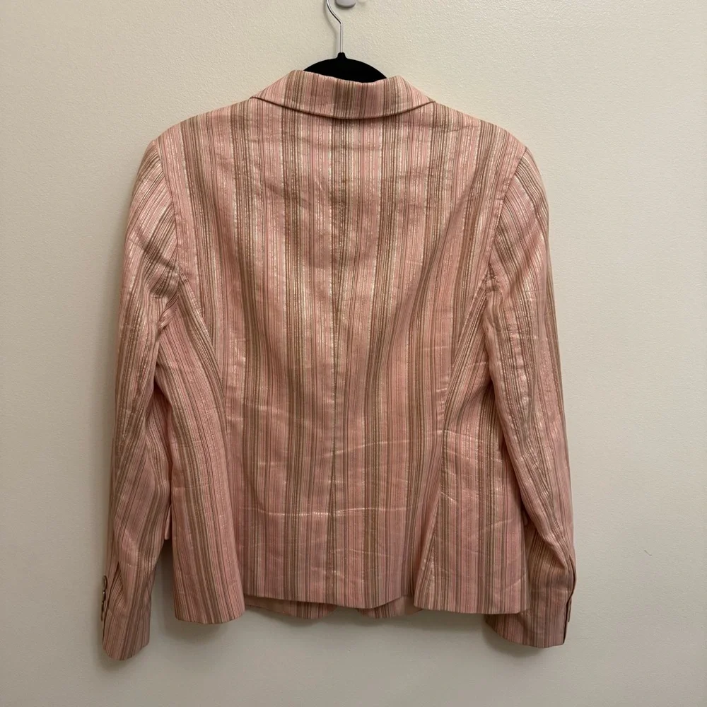 Maison de Bonneterie Blazer 42 Pink Metallic Stripe Amsterdam Designer Jacket